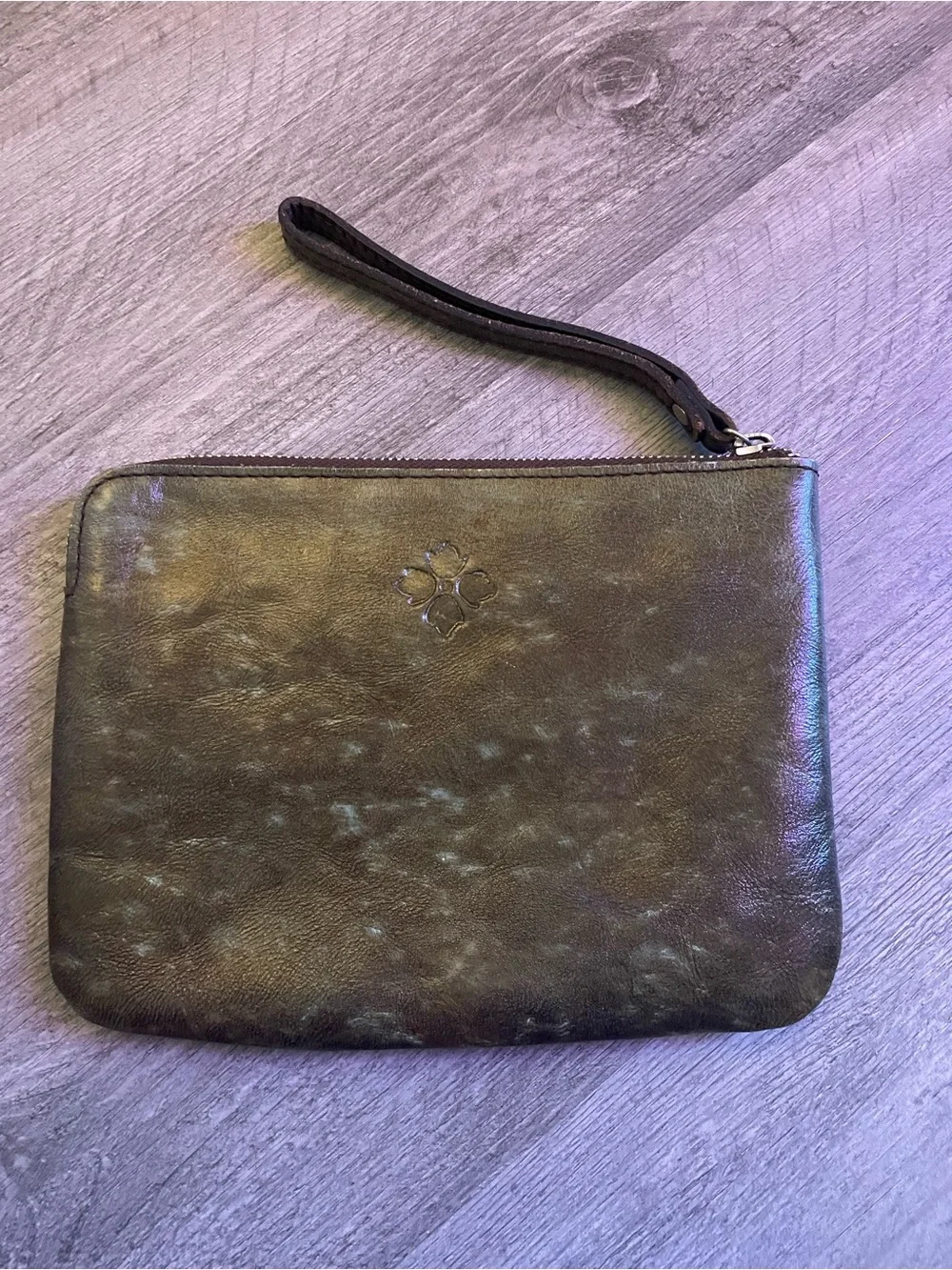Patricia Nash Cassini Wristlet Tooled Turquoise Brown Leather Clutch